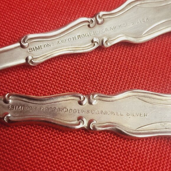 Simeon L & George H Rogers Co Nickel Silver Jam Preserve Spoon Lot of 5 - Picture 9 of 12